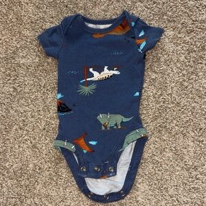 Newborn Navy Dinosaur One-Piece Bodysuit